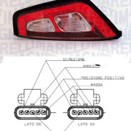 FANALE P/DX CORNICE ROSSA FIAT PUNTO EVO 07/09> C/NUOVO CONNETT