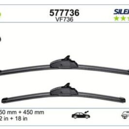 VF736 KIT SPAZZOLE TERGI SILENCIO FLAT BLADE (MM 550+450)