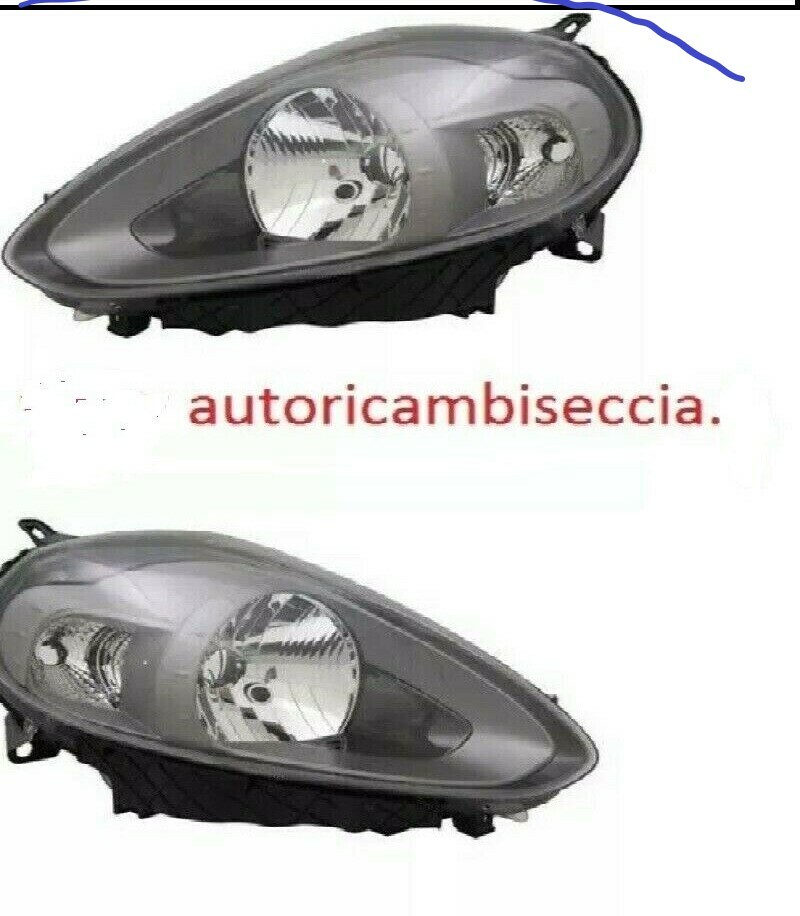 COPPIA FARI FARO PROIETTORI PROIETTORE FANALI NERI FIAT PUNTO / EVO 2009 A 2019