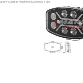 FEND DX-SX UNIVERSALE 80W C/LUCE DI POSIZIONE+LAMPEGGIO A LED 24